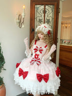 Pink Lolita JSK Suspender Dress with Train & Headband