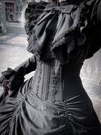 Gothic Witch Lolita Dress Set with Corset Blouse & Bustle Skirt