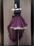 Purple Lolita Princess Ball Gown with Train & Choker
