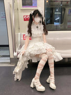 White Gothic Lolita Dress Set for Halloween & Christmas Cosplay