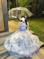 Elegant Light Blue Lolita Ball Gown - Princess Birthday Dress Set