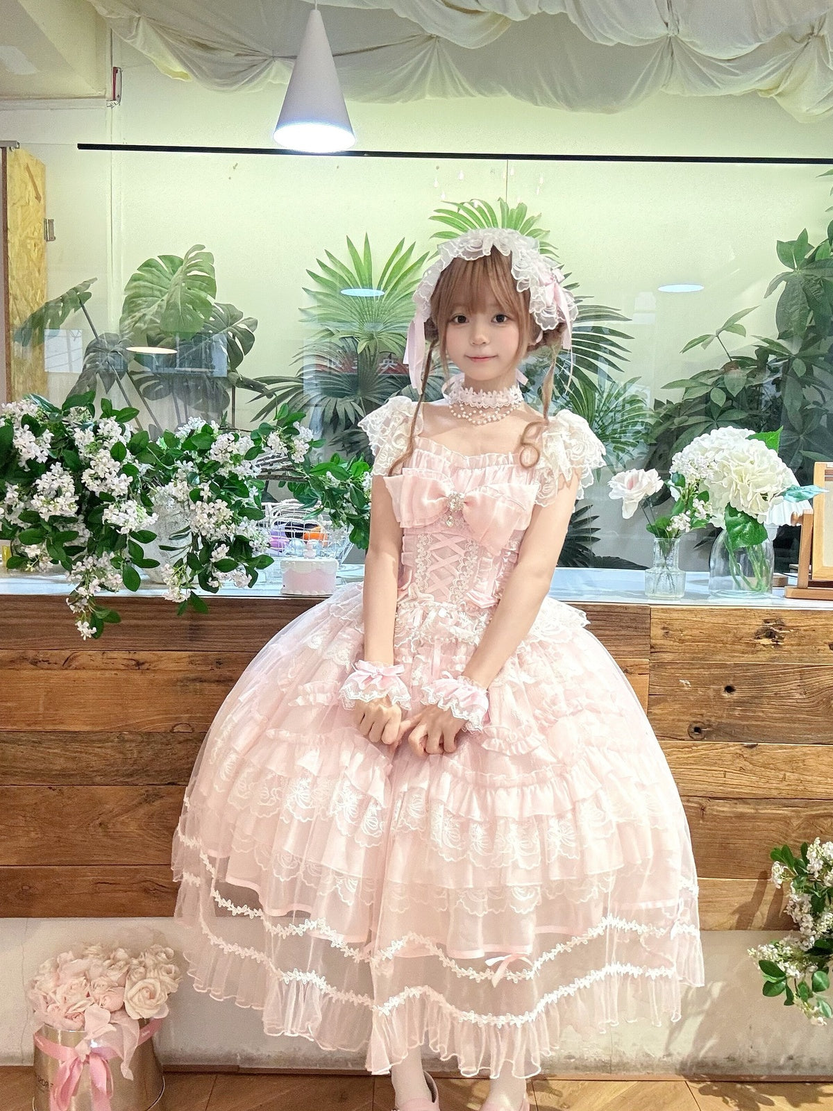 Pink Hime Lolita Wedding JSK Dress Set | Sweet Princess Gown