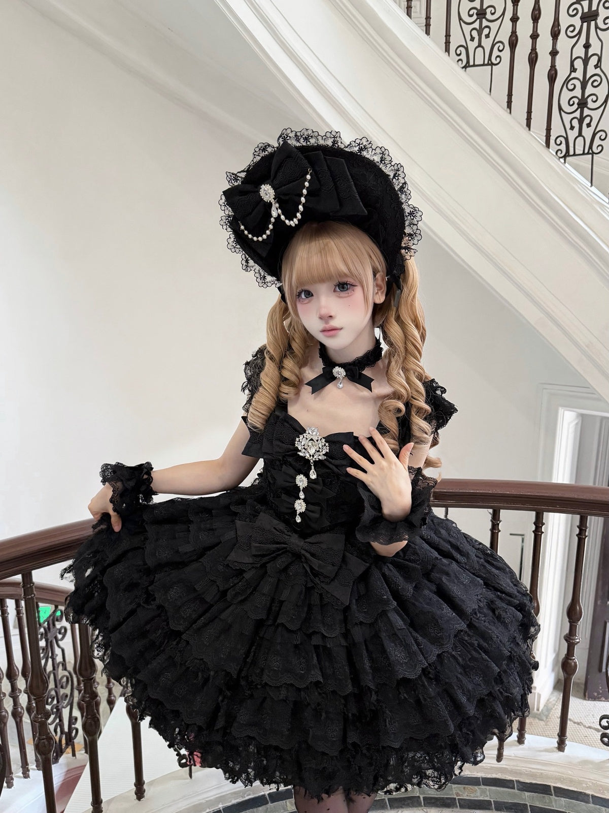 Black Gothic Lolita Wedding JSK Dress | Hime Princess Gown