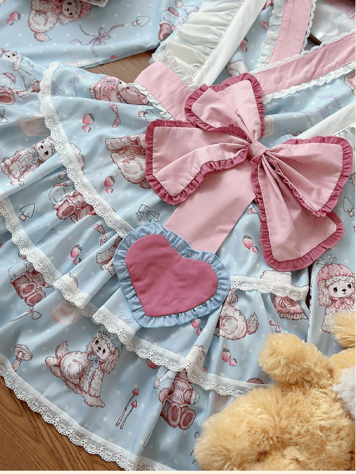 Plus Size Pink & Blue Lolita Set - Sweet Kawaii Dress Outfit