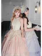 Pink Classic Lolita Halter Long JSK with Waist Boning