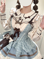 Mint Chocolate Sweet Lolita JSK Dress Set with Long Sleeves