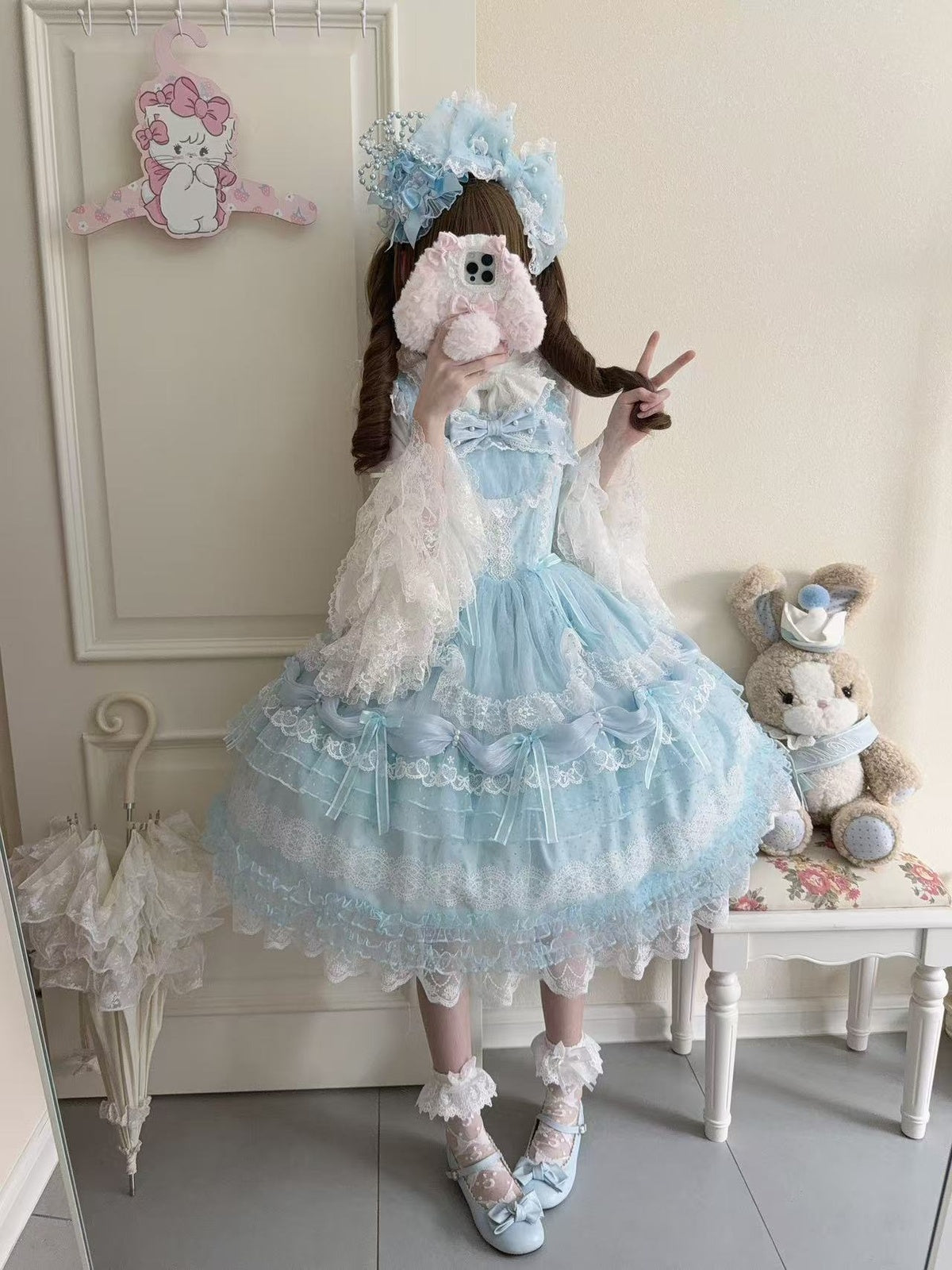 Blue Ballet Doll Lolita JSK Dress | Sweet Frill Princess Gown