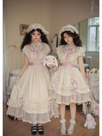 Short Doll Lolita OP Set with Adjustable Drawstring Hem