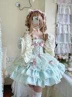 Sweet Mint Green Lolita JSK Dress: Princess Ballet Gown Set