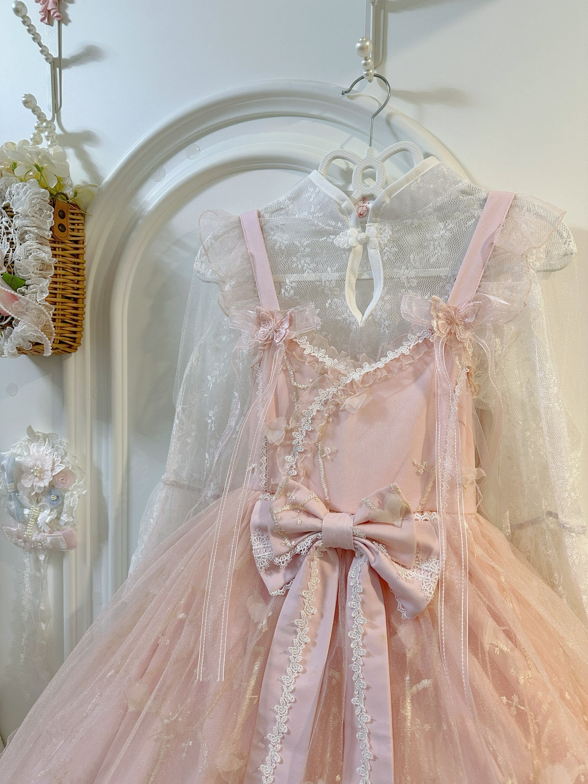 Pink Qi Lolita JSK Dress Set with Blouse | Chinese Style Gown