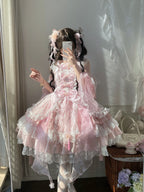Pink Qi Lolita JSK Dress Set | Chinese Style Princess Jumper Skirt
