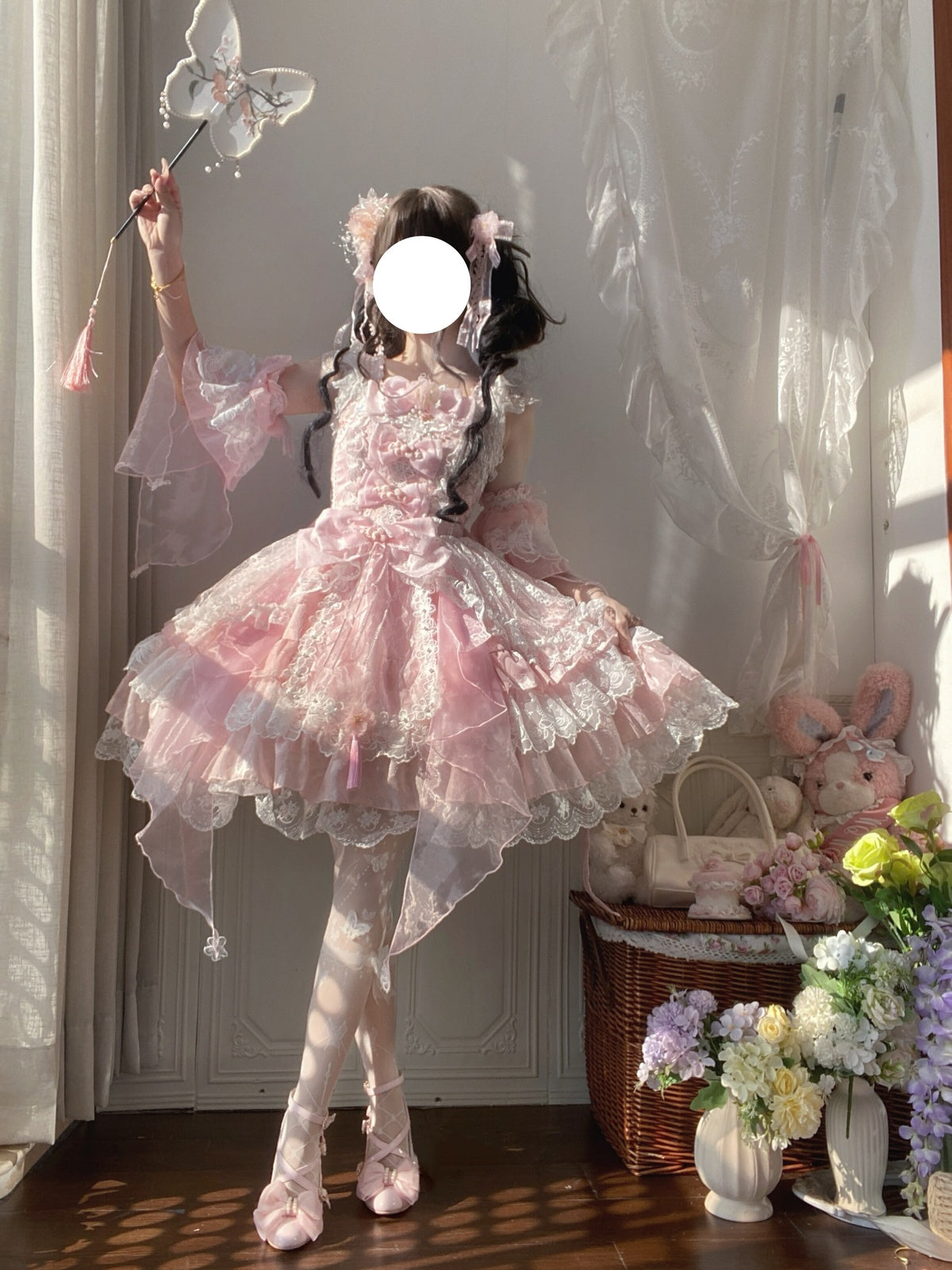 Pink Qi Lolita JSK Dress Set | Chinese Style Princess Jumper Skirt