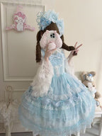 Blue Ballet Doll Lolita JSK Dress | Sweet Frill Princess Gown
