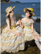Long Print Halter Neck Lolita JSK with Detachable Padding
