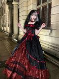 Elegant Black & Red Lolita Ball Gown - Princess Birthday Dress Set