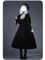 Black Gothic Nun Lolita OP Set with Cape & Necklace