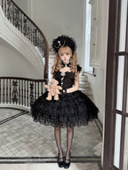 Black Gothic Lolita Wedding JSK Dress | Hime Princess Gown