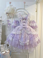 Purple Qi Lolita JSK Dress Set | Chinese Style Princess Jumper Skirt