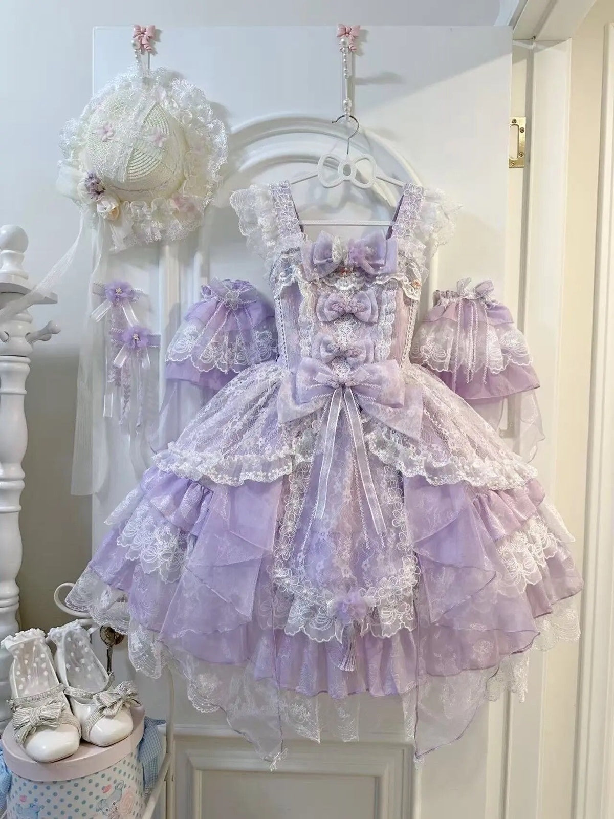Purple Qi Lolita JSK Dress Set | Chinese Style Princess Jumper Skirt