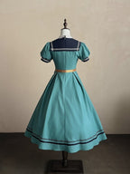 Turquoise Sailor Collar Elegant Lolita Dress - LilyVow | CoyBunny