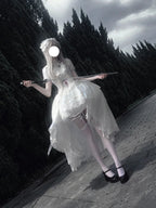 Gothic Lolita Cross & Thorns Dress Set - White Halloween Princess Outfit
