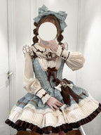 Mint Chocolate Sweet Lolita JSK Dress Set with Long Sleeves