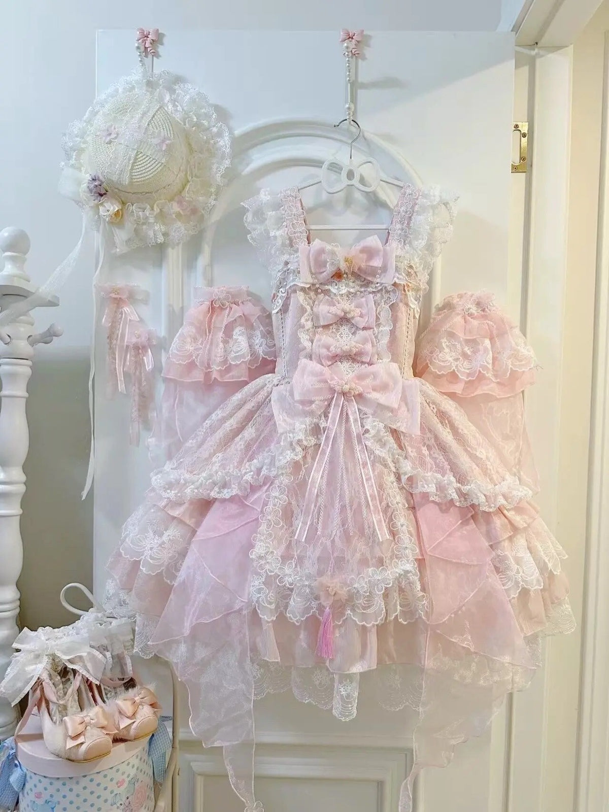 Pink Qi Lolita JSK Dress Set | Chinese Style Princess Jumper Skirt