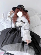Gothic Nun Lolita Dress Set with Corset Blouse & Tiered Skirt