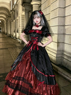 Elegant Black & Red Lolita Ball Gown - Princess Birthday Dress Set
