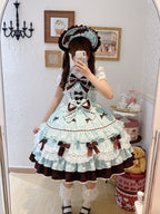 Mint Chocolate Lolita JSK Dress Set with Bonnet | Cute Gown