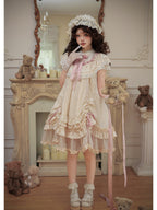 Short Doll Lolita OP Set with Adjustable Drawstring Hem