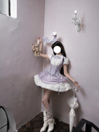 Sweet Lavender Rabbit Lolita JSK Dress & Blouse Set with Bowknot
