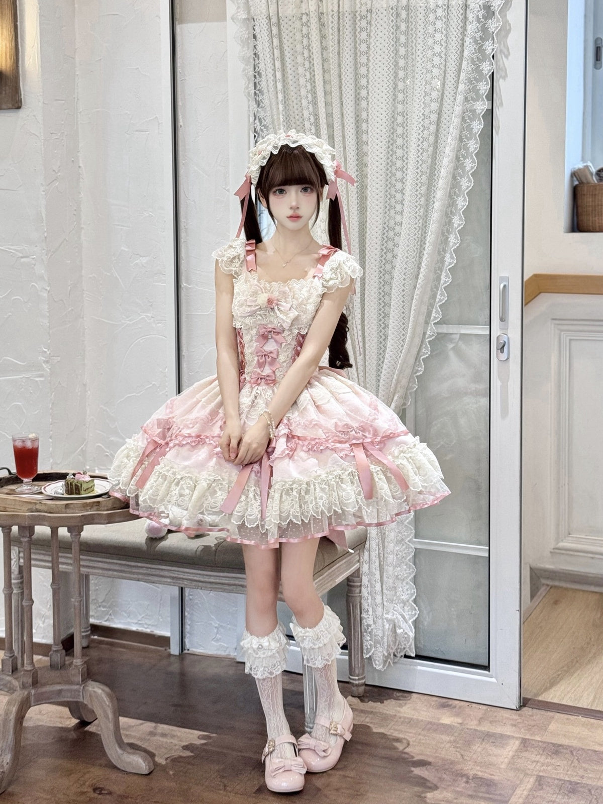Pink Balletcore Lolita JSK Dress Set | Elegant Ballet Style Jumper