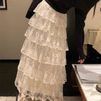 Romantic Long Lace Cake Layer Long Skirt | CoyBunny