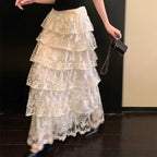 Romantic Long Lace Cake Layer Long Skirt | CoyBunny