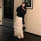 Romantic Long Lace Cake Layer Long Skirt | CoyBunny