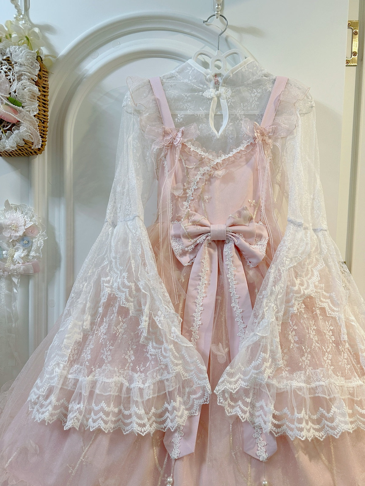 Pink Qi Lolita JSK Dress Set with Blouse | Chinese Style Gown