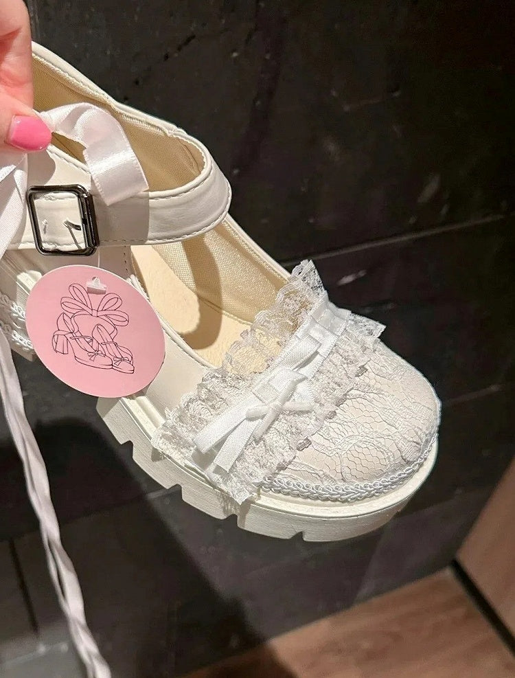 Off-White Lolita Mary Janes - Classic 6cm Low Heel with Bow Accents | CoyBunny