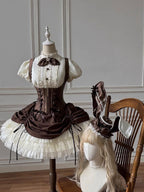 Sweet Brown Rabbit Lolita JSK Dress & Blouse Set with Bowknot