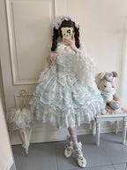 Blue Doll JSK Lolita Dress with Back Bow & Headband