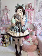 Mint Chocolate Sweet Lolita JSK Dress Full Set with Headband