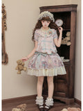 Cinnamon Pink Doll Lolita Bear Print OP Set with Bonus Accessories