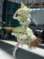 Green Ruffled Sweet Lolita Fluffy OP Dress Full Set | CoyBunny