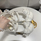 White Sweet Lolita Platform Shoes with Bow Accents | Jiang Jiang Little Cookies | CoyBunny