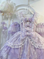 Purple Qi Lolita JSK Dress Set | Chinese Style Princess Jumper Skirt