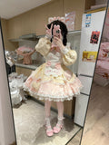 Sweet Cat Lolita OP Dress Full Set with Apron & Headband