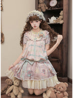 Cinnamon Pink Doll Lolita Bear Print OP Set with Bonus Accessories