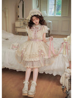 Short Doll Lolita OP Set with Adjustable Drawstring Hem