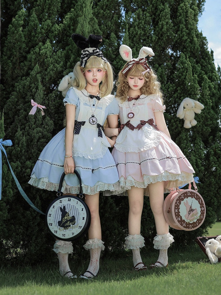 Blue and White Alice OP Dress with Apron - Sheep Puff Atelier | CoyBunny