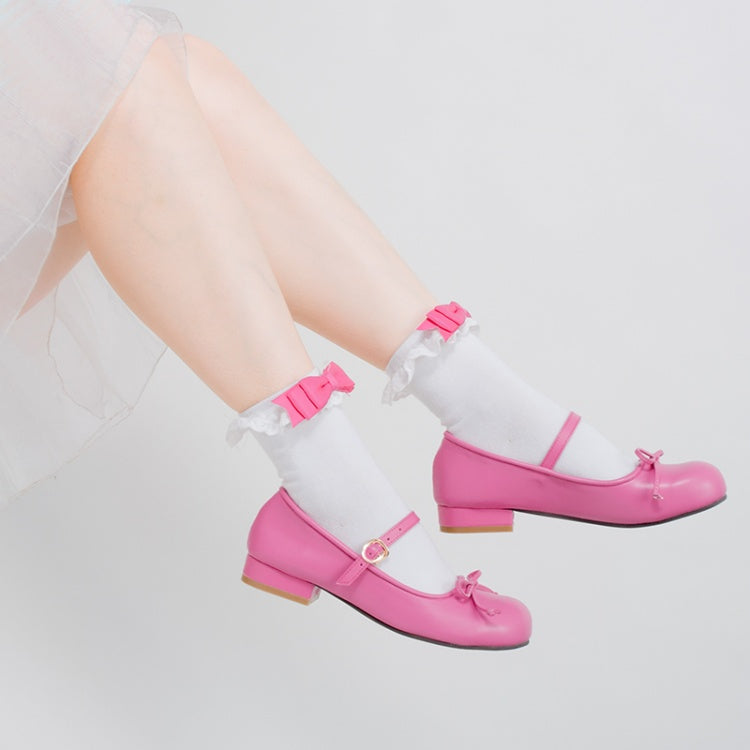 Pink and Black Bowknot Sweet Lolita Socks | CoyBunny